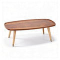 Table basse en bois naturel 100 x 60 x 40 cm coloris marron avec pieds en métal