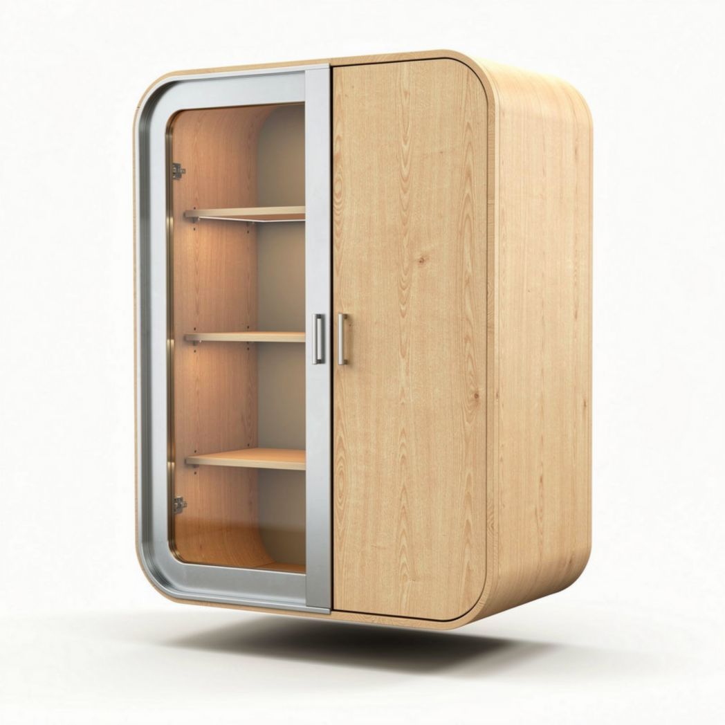 Armoire en bois avec porte vitrée dimensions 80 x 50 x 120 cm