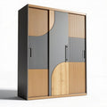 Armoire en bois et métal avec portes coulissantes 80 x 40 x 120cm