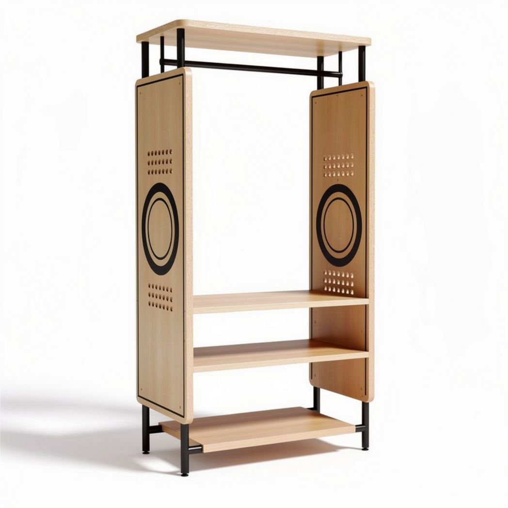 Étagère en bois avec structure en métal dimensions 100 x 50 x 150cm pour rangement décoratif